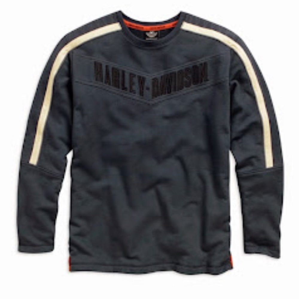 Harley-Davidson Blue Sweatshirt with Sporty Stripe Large
